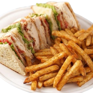Club Sandwiches with Fries