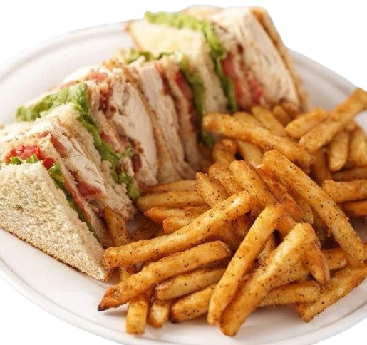 Club Sandwiches with Fries